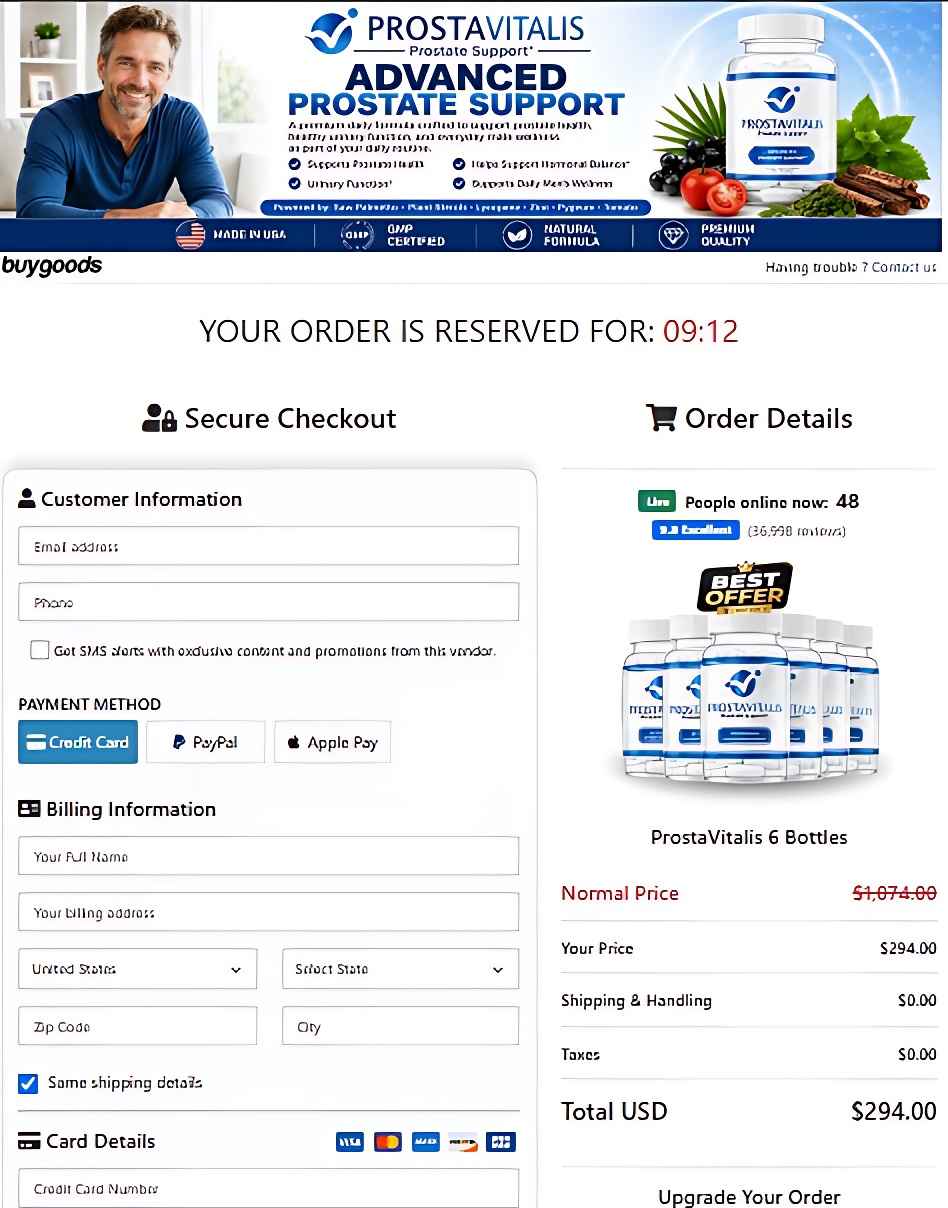 ProstaVitalis - Secure Checkout Page